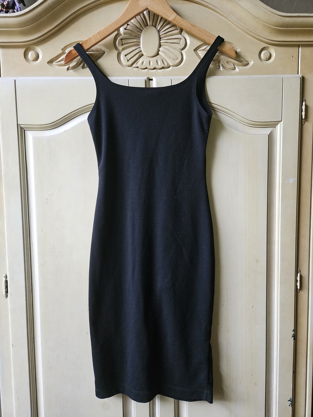Zara Black Scoop Neck Tank Midi Dress
